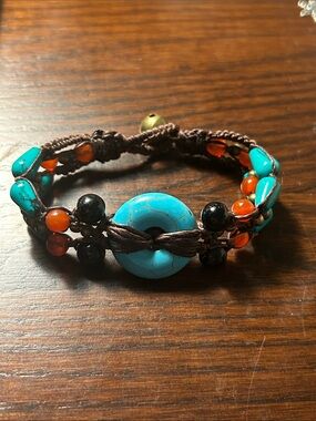 Handcrafted Turquoise style Bead Macrame Bracelet